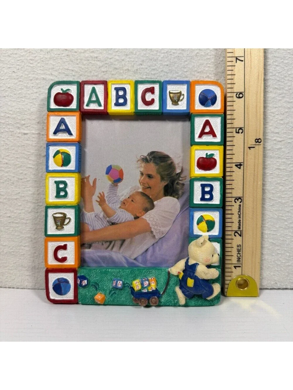 Vintage Children's Alphabet Block Themed Photo Frame 4x6